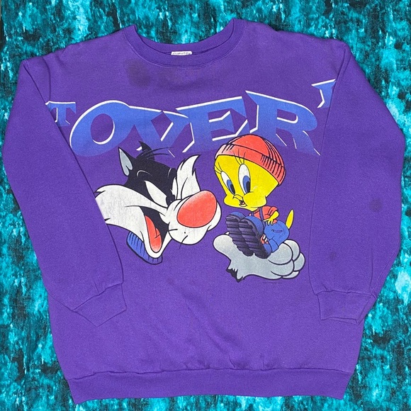 Vintage Looney Tunes Sweatshirt 90s XL Tweety Bird - Picture 2 of 12